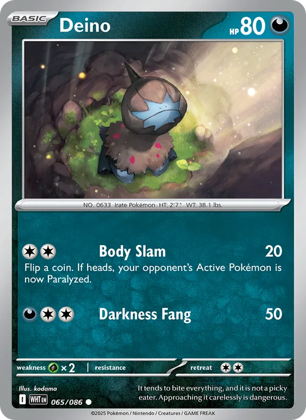 Deino - White Flare Pokemon Card