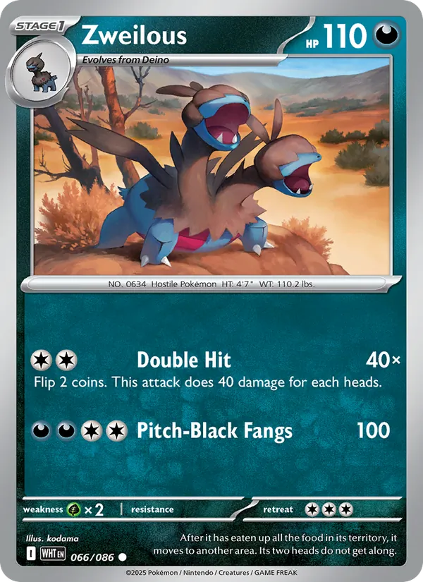Zweilous - White Flare Pokemon Card