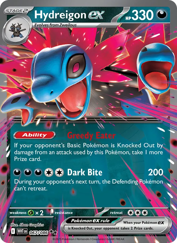 Hydreigon ex - White Flare Pokemon Card
