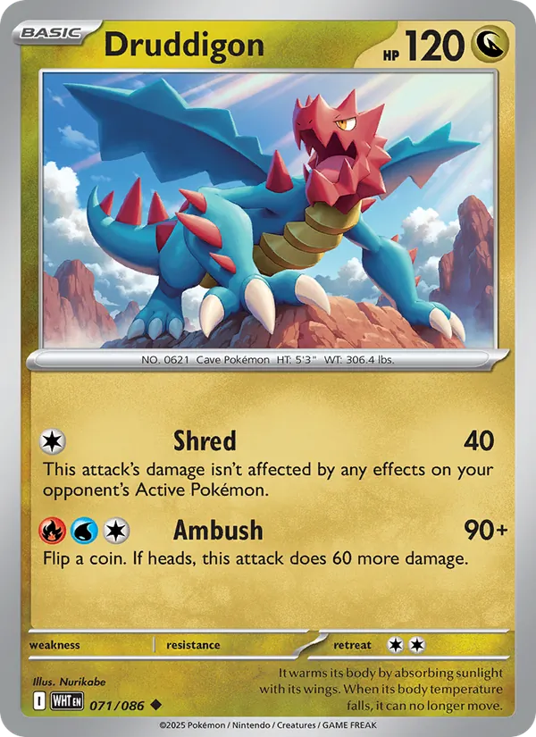 Druddigon - White Flare Pokemon Card