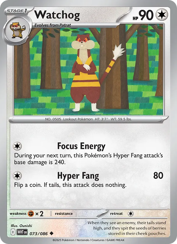 Watchog - White Flare Pokemon Card
