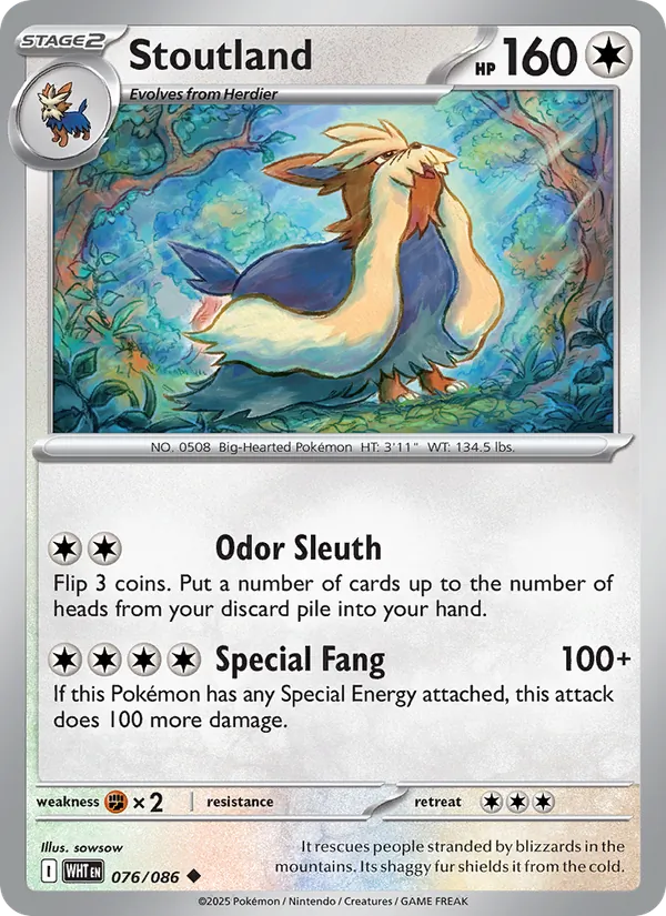Stoutland - White Flare Pokemon Card