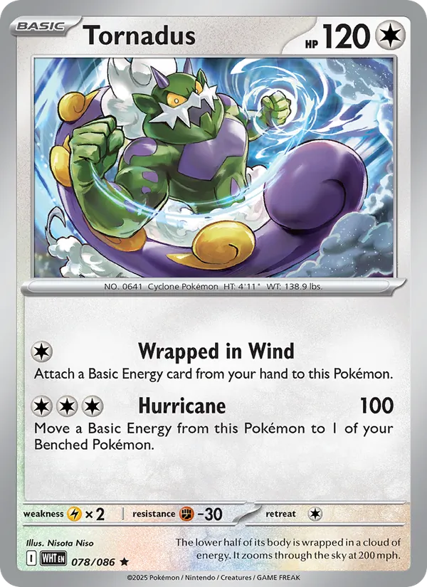 Tornadus - White Flare Pokemon Card