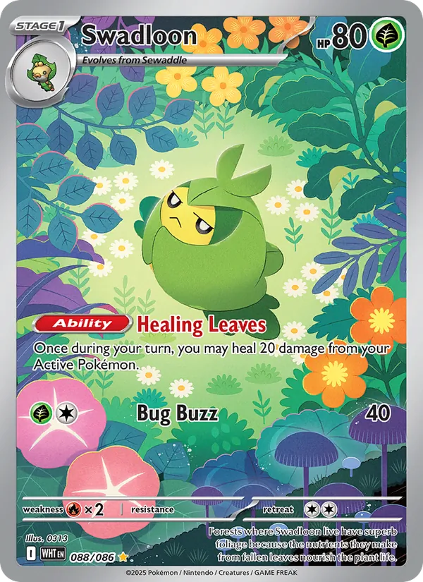 Swadloon - White Flare Pokemon Card