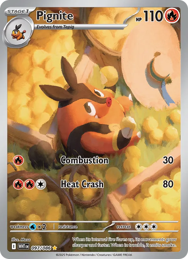 Pignite - White Flare Pokemon Card