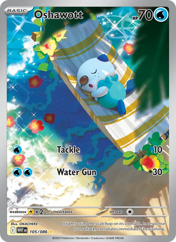 Oshawott - White Flare Pokemon Card