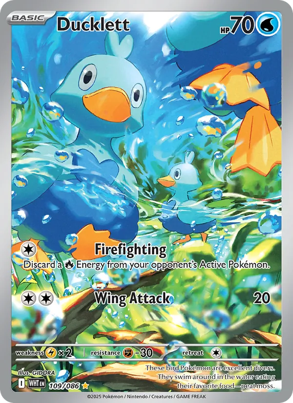 Ducklett - White Flare Pokemon Card
