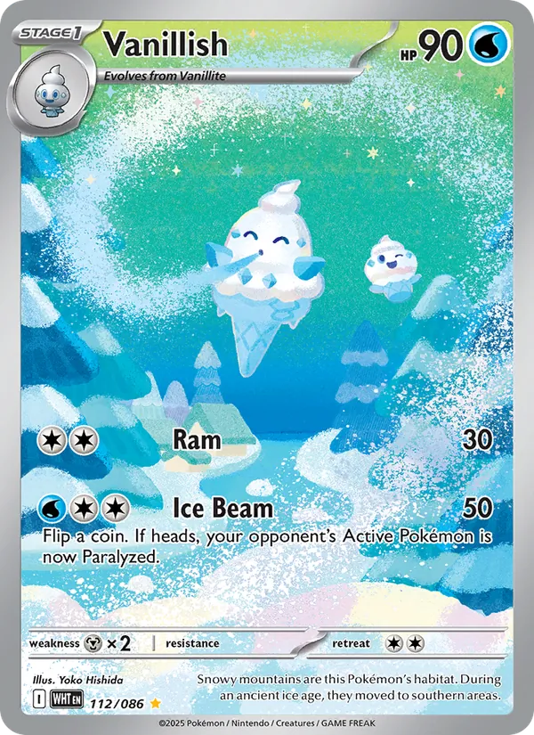 Vanillish - White Flare Pokemon Card