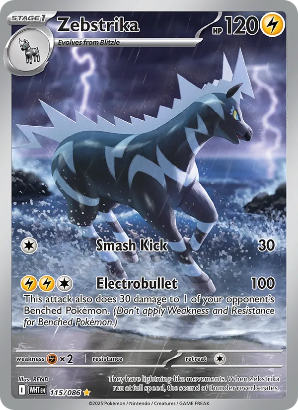 Zebstrika - White Flare Pokemon Card