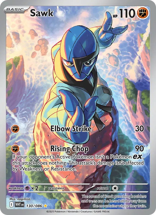 Sawk - White Flare Pokemon Card
