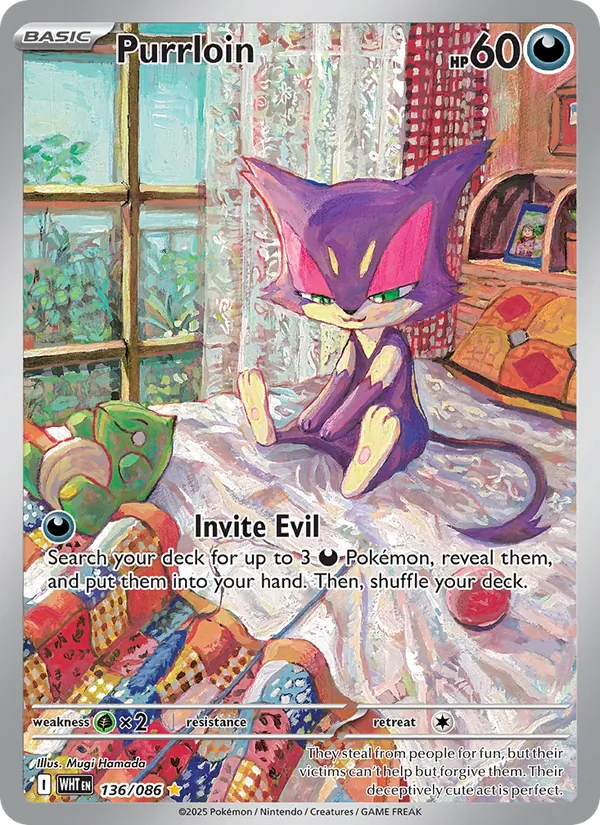 Purrloin - White Flare Pokemon Card