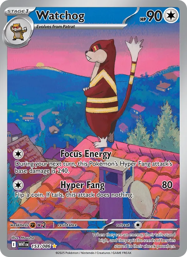 Watchog - White Flare Pokemon Card