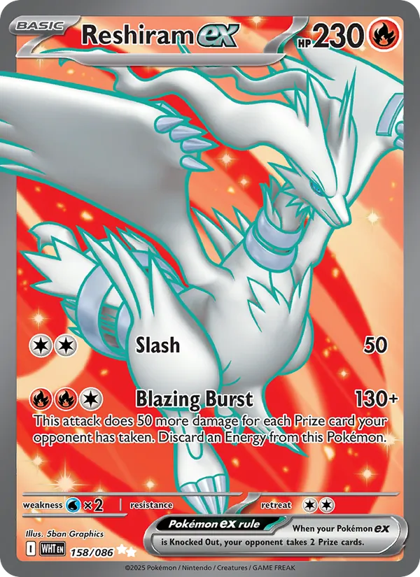 Reshiram ex - White Flare Pokemon Card