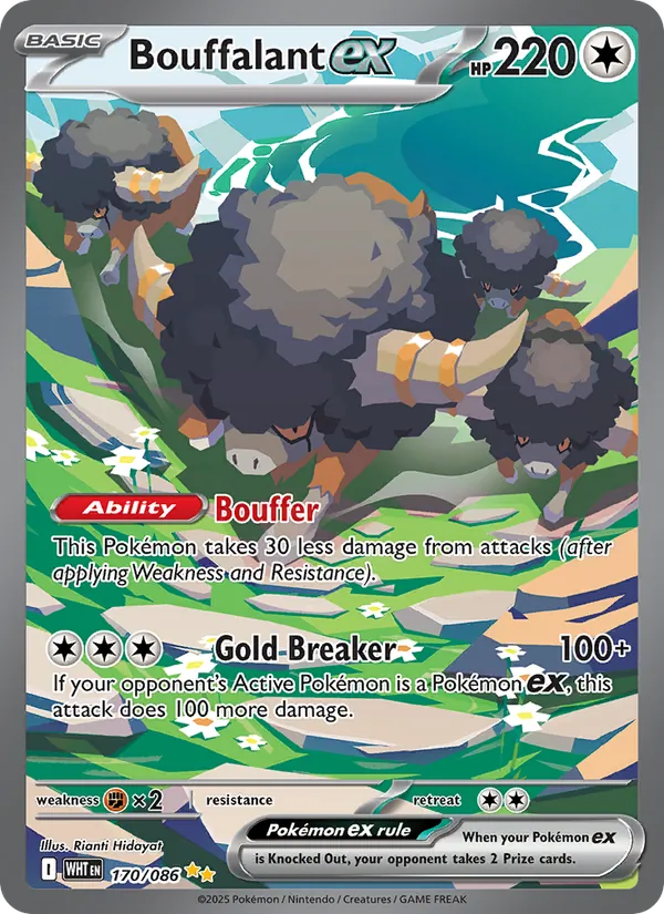 Bouffalant ex - White Flare Pokemon Card