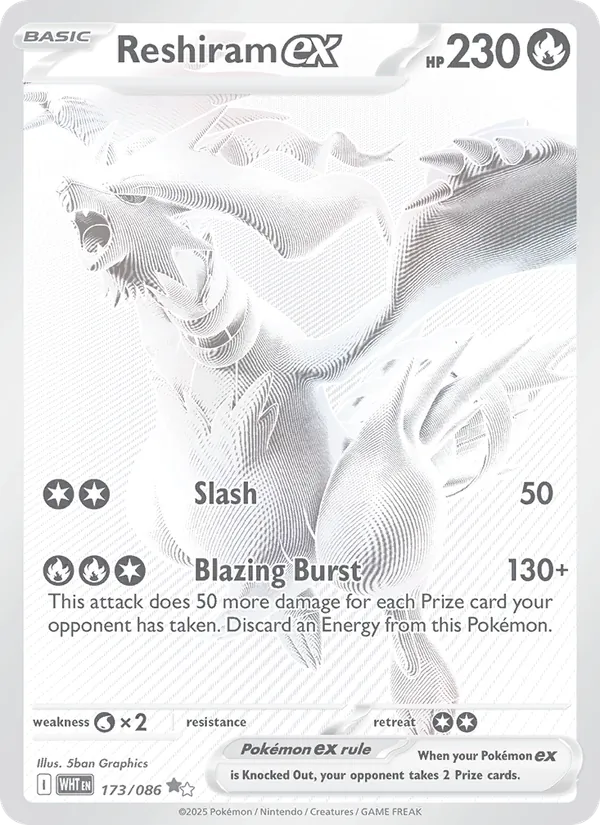 Reshiram ex - White Flare Pokemon Card