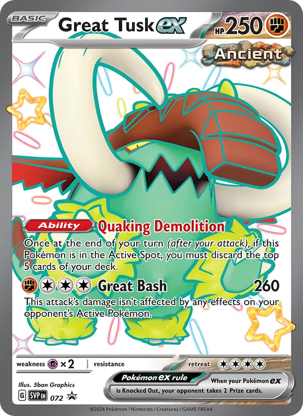 Great Tusk ex - SVP Black Star Promos Pokemon Card