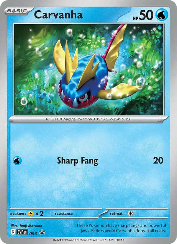 Carvanha - SVP Black Star Promos Pokemon Card