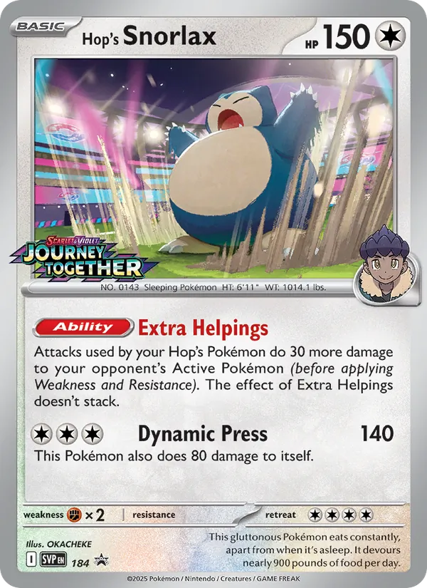 Hop's Snorlax - SVP Black Star Promos Pokemon Card