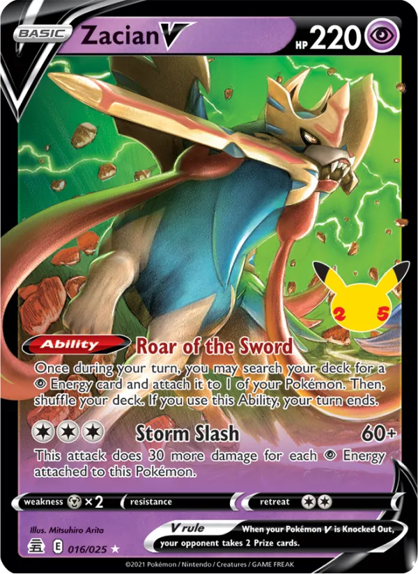 Zacian V - Celebrations Pokemon Card