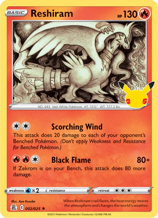 Reshiram - Celebrations Pokemon Card