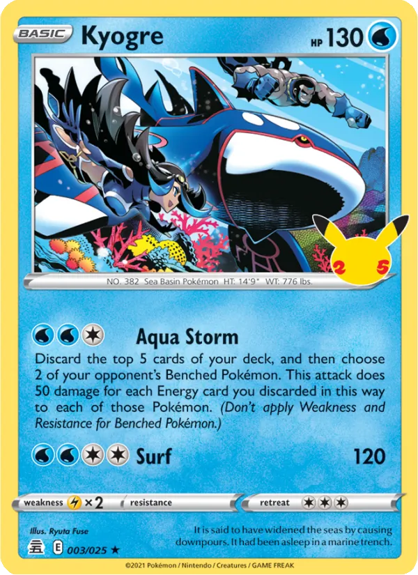 Kyogre - Celebrations Pokemon Card