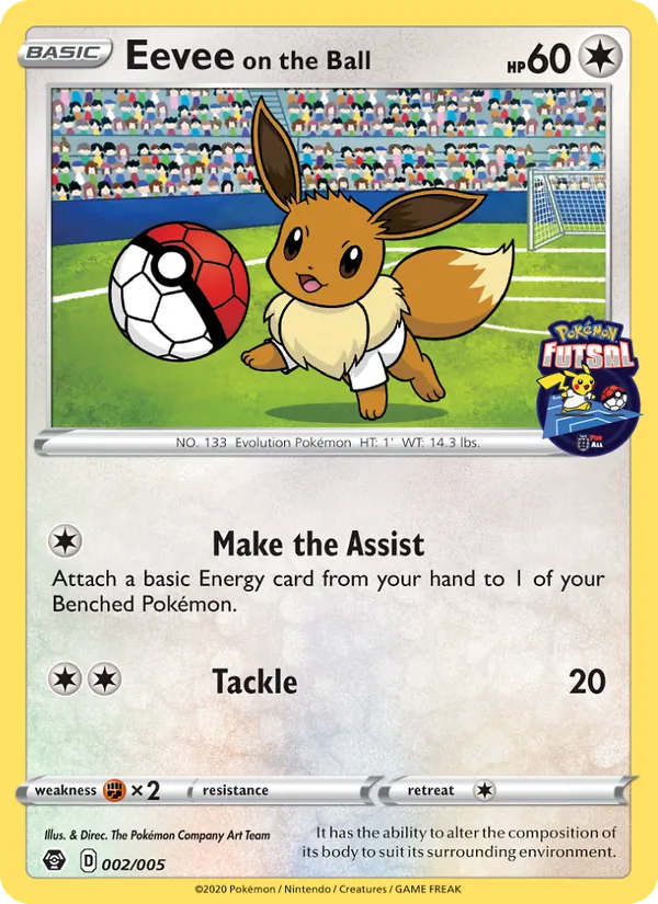 Eevee on the Ball - Pokémon Futsal 2020 Pokemon Card