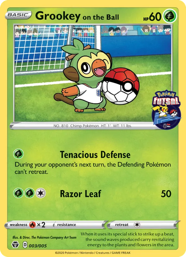 Grookey on the Ball - Pokémon Futsal 2020 Pokemon Card