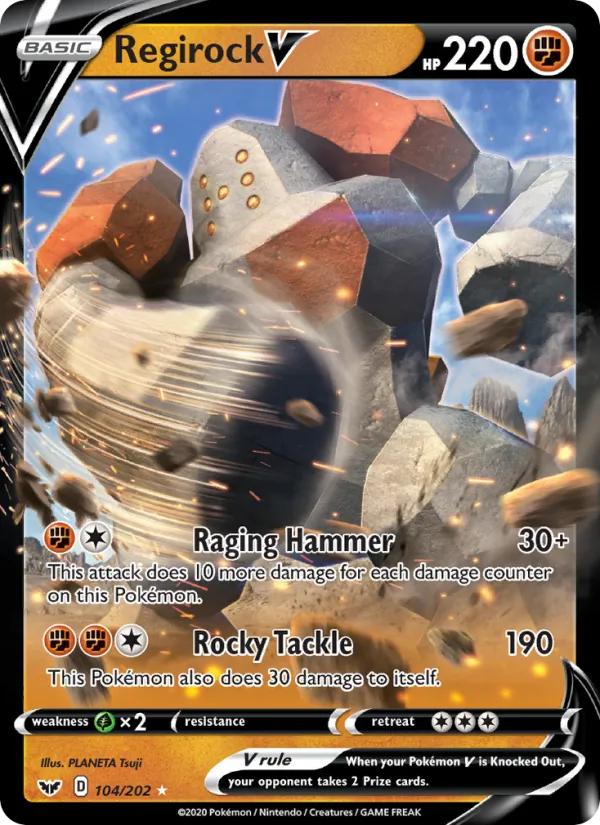 Regirock V - Sword & Shield Pokemon Card