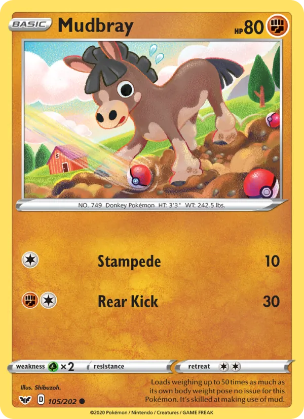 Mudbray - Sword & Shield Pokemon Card