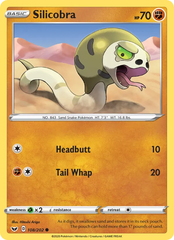 Silicobra - Sword & Shield Pokemon Card