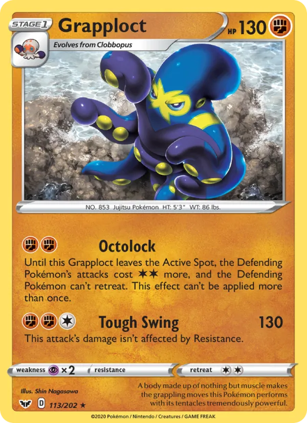 Grapploct - Sword & Shield Pokemon Card