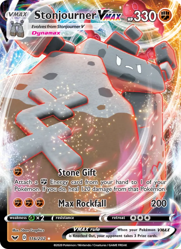 Stonjourner VMAX - Sword & Shield Pokemon Card