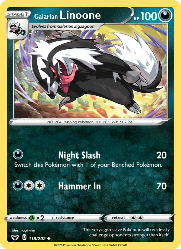 Galarian Linoone - Sword & Shield Pokemon Card