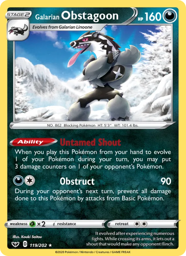 Galarian Obstagoon - Sword & Shield Pokemon Card
