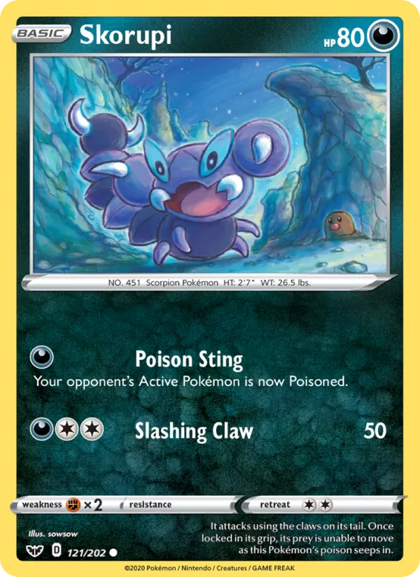 Skorupi - Sword & Shield Pokemon Card