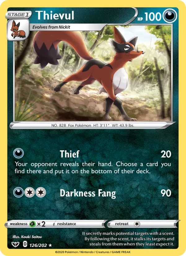 Thievul - Sword & Shield Pokemon Card