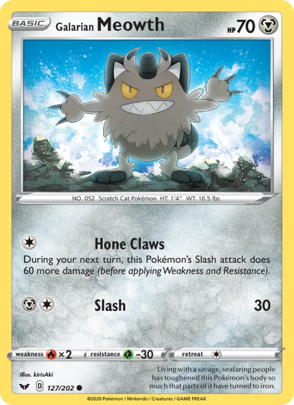 Galarian Meowth - Sword & Shield Pokemon Card