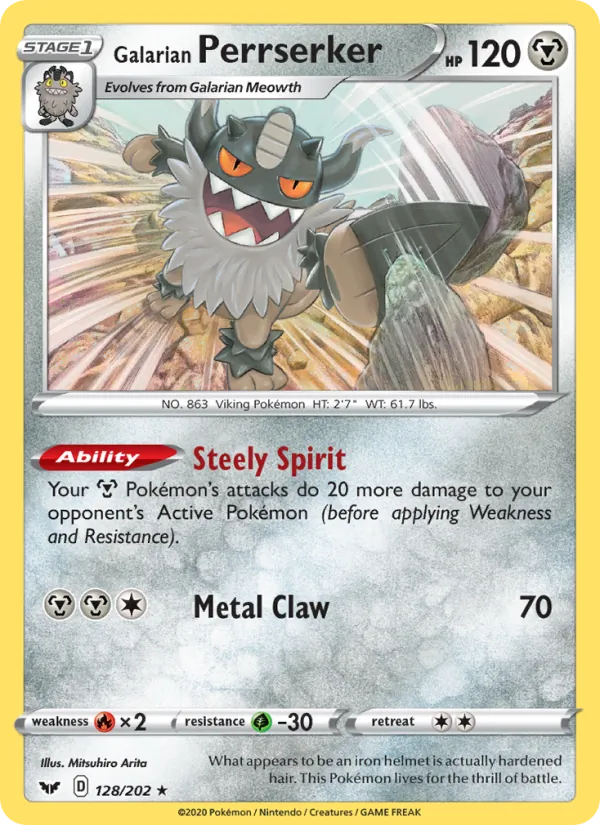 Galarian Perrserker - Sword & Shield Pokemon Card