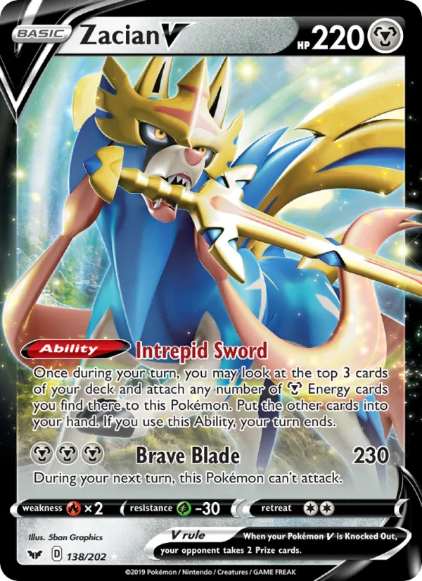 Zacian V - Sword & Shield Pokemon Card