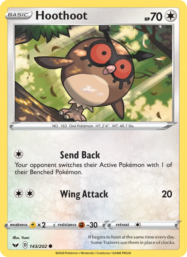 Hoothoot - Sword & Shield Pokemon Card