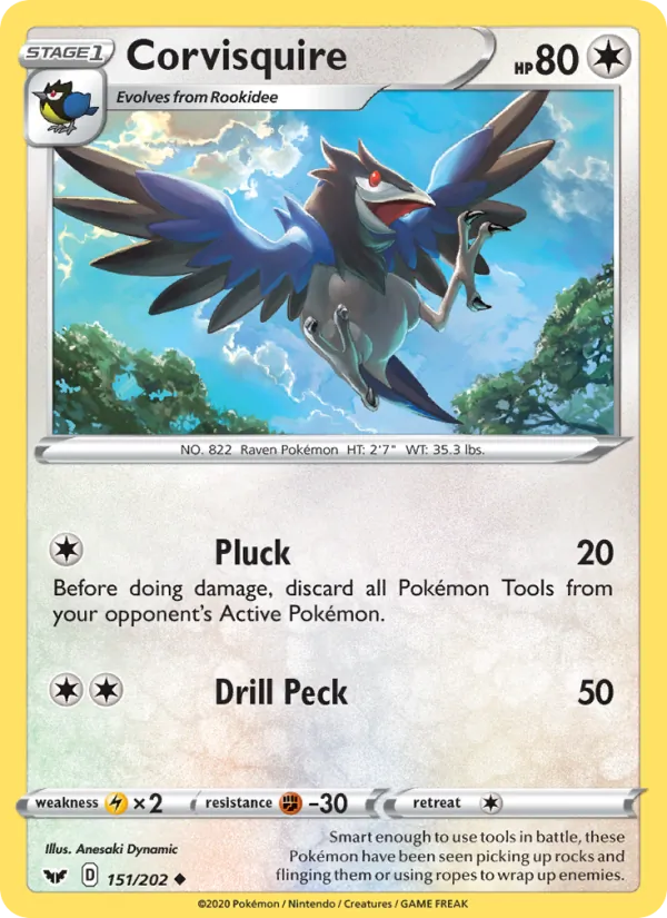 Corvisquire - Sword & Shield Pokemon Card