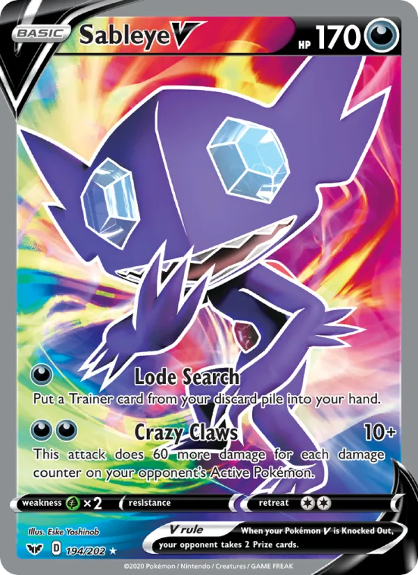 Sableye V - Sword & Shield Pokemon Card