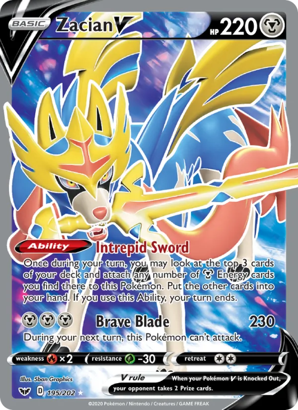 Zacian V - Sword & Shield Pokemon Card