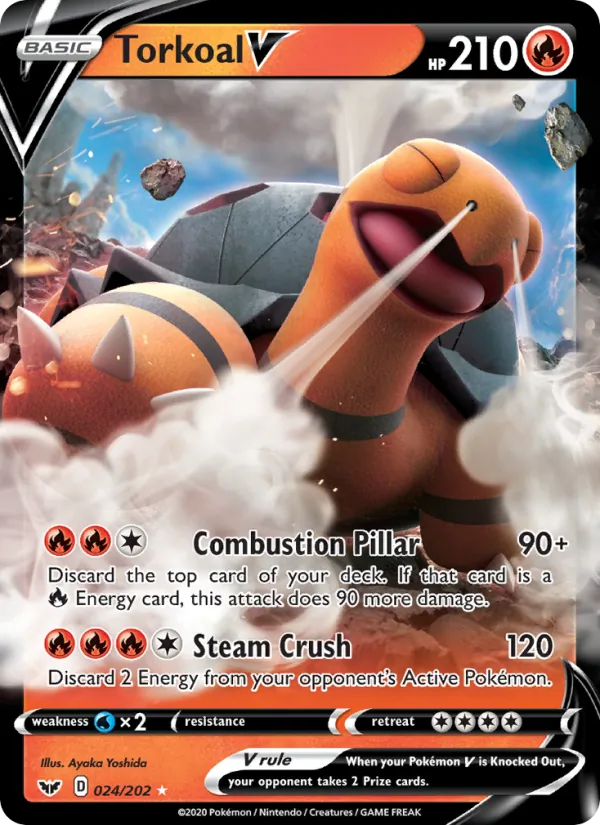 Torkoal V - Sword & Shield Pokemon Card