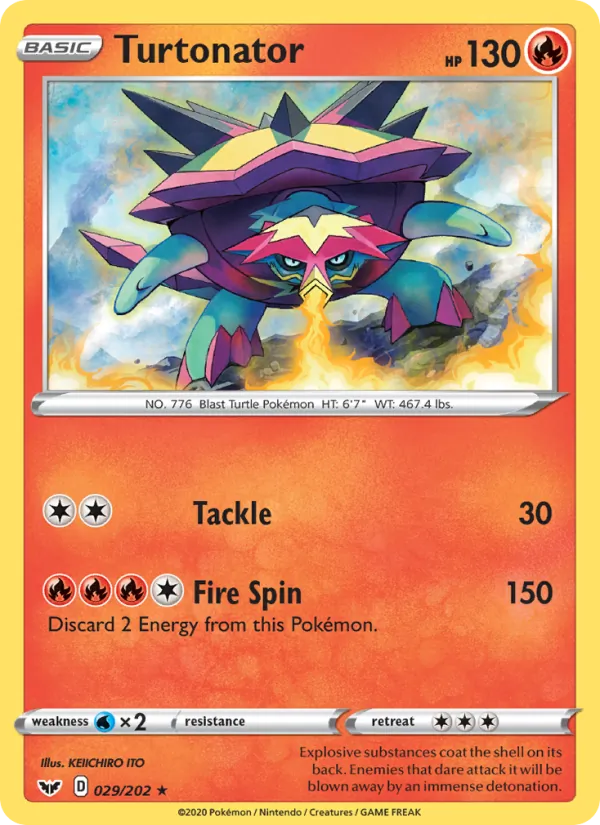 Turtonator - Sword & Shield Pokemon Card