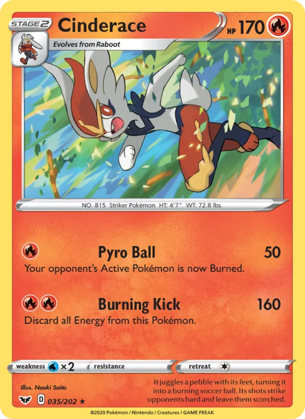 Cinderace - Sword & Shield Pokemon Card
