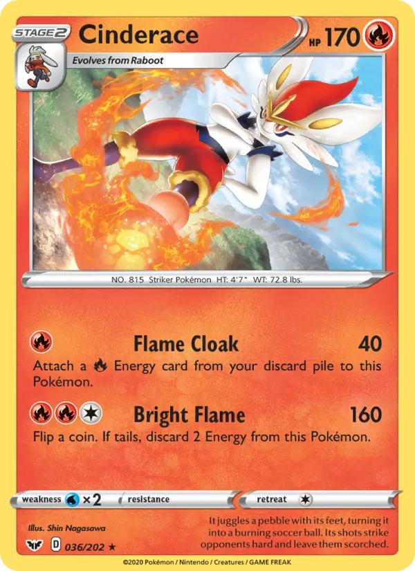 Cinderace - Sword & Shield Pokemon Card