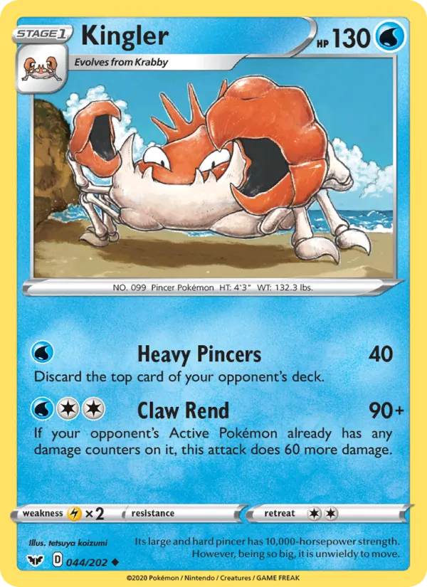 Kingler - Sword & Shield Pokemon Card