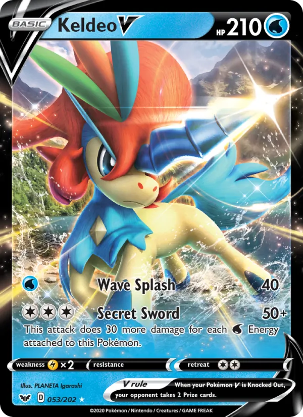 Keldeo V - Sword & Shield Pokemon Card