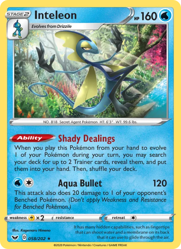 Inteleon - Sword & Shield Pokemon Card